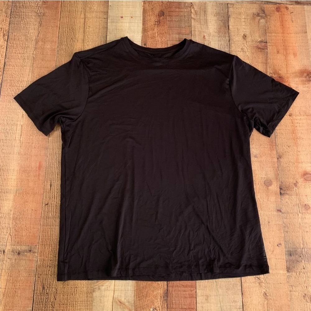 Athlio men’s workout athletic short sleeve shirts in black -XL